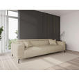 BIGSOFA Webstoff Beige  - Beige/Schwarz, KONVENTIONELL, Textil/Metall (280/80/110cm) - Carryhome