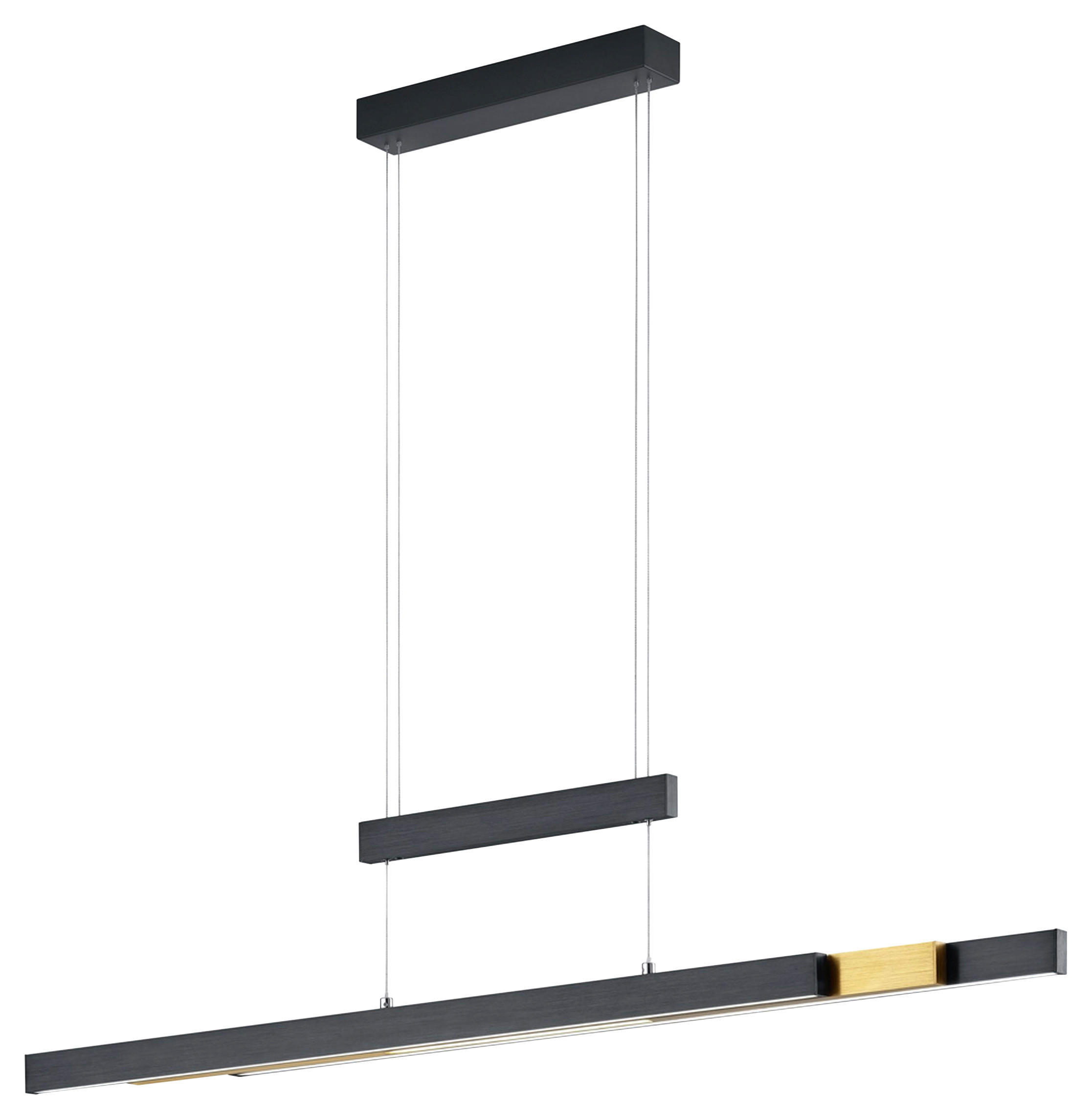 LED-HÄNGELEUCHTE 95-150,5/5,8/95-150 cm    - Messingfarben/Schwarz, Design, Metall (95-150,5/5,8/95-150cm) - Trio Leuchten