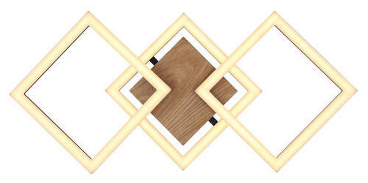 LED-DECKENLEUCHTE 30 W    66/31/7,5 cm  - Dunkelbraun/Opal, Design, Holz/Kunststoff (66/31/7,5cm) - Globo