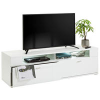 TV-ELEMENT - Weiß Hochglanz/Weiß, Design, Holzwerkstoff/Metall (180,1/52,2/50,2cm) - SetOne by Musterring