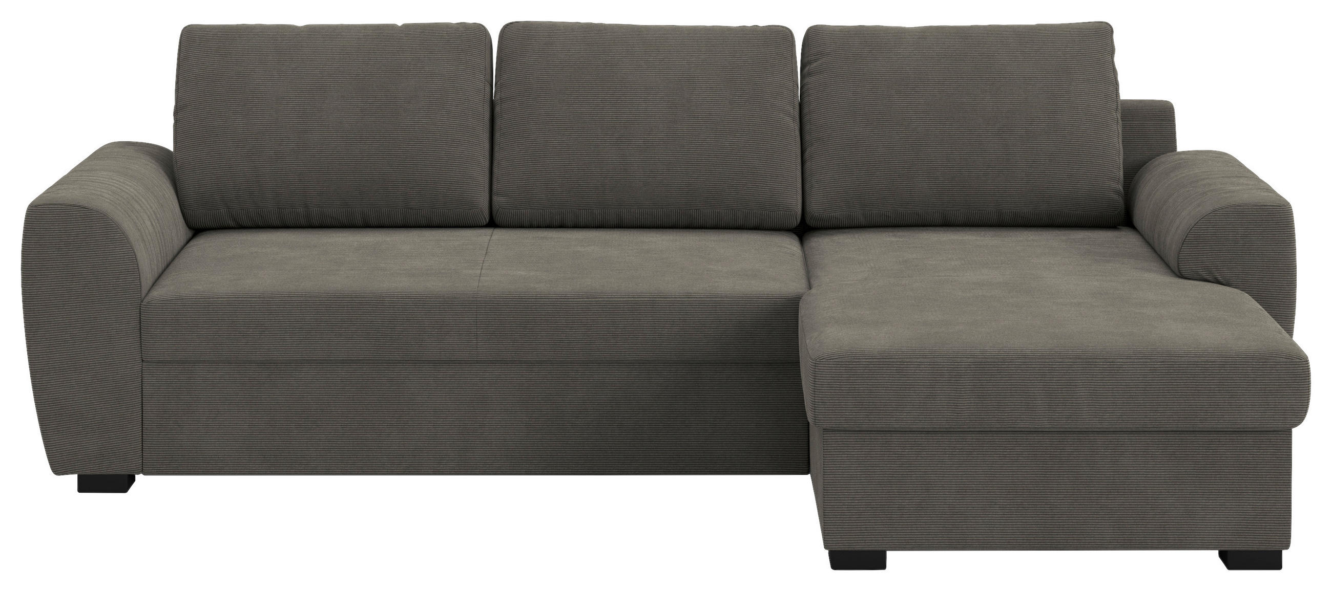 ECKSOFA  in Cord Anthrazit  253/154 cm  - Anthrazit/Schwarz, Trend, Kunststoff/Textil (253/154cm) - MID.YOU