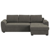 ECKSOFA  in Cord Anthrazit  253/154 cm  - Anthrazit/Schwarz, Trend, Kunststoff/Textil (253/154cm) - MID.YOU