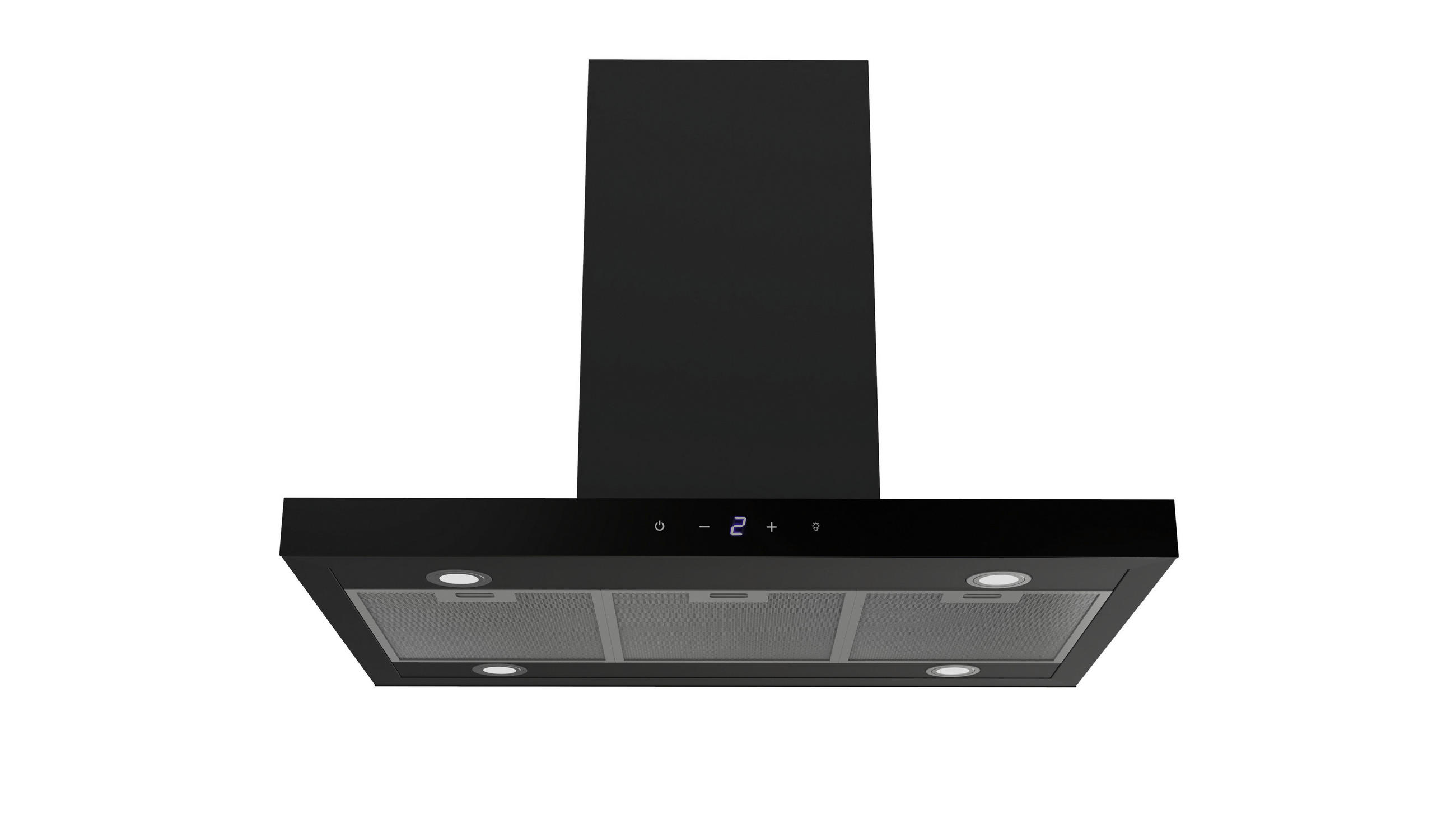 DUNSTABZUGSHAUBE CH44199GISS  - Schwarz, Trend, Glas/Metall (89,5/65/60cm) - Respekta