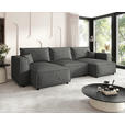 WOHNLANDSCHAFT Grau Webstoff  - Schwarz/Grau, MODERN, Kunststoff/Textil (153/350/153cm) - Xora
