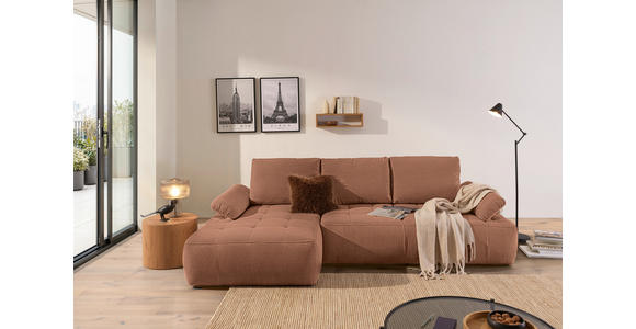 ECKSOFA  in Webstoff Dunkelorange  - Dunkelorange/Schwarz, KONVENTIONELL, Kunststoff/Textil (162/282cm) - Carryhome