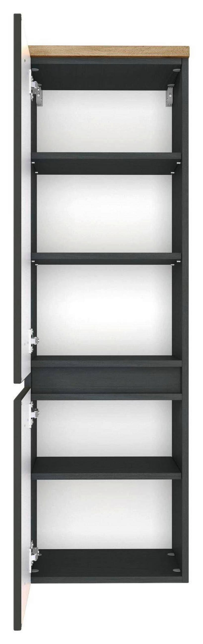 MIDI SKŘÍŇKA, šedá, barvy dubu, 40/130/35 cm - šedá/barvy stříbra, Basics, kompozitní dřevo/plast (40/130/35cm) - Held
