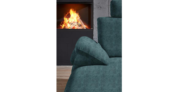 WOHNLANDSCHAFT in Velours Petrol - Petrol/Schwarz, Design, Textil/Metall (180/344/208cm) - Dieter Knoll