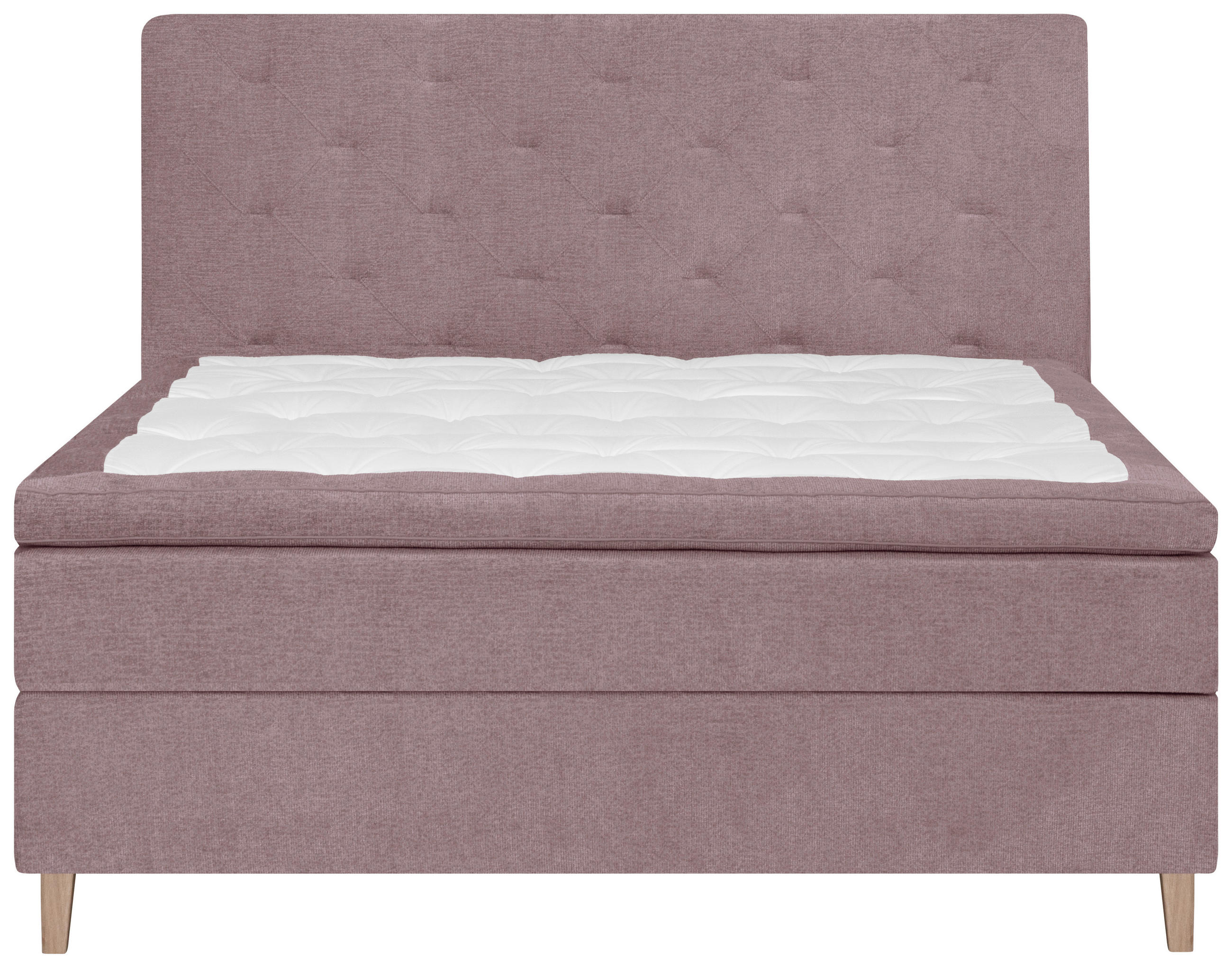 BOXSPRINGBETT 180/200 cm  in Rosa  - Eichefarben/Rosa, Konventionell, Holz/Textil (180/200cm) - Welnova