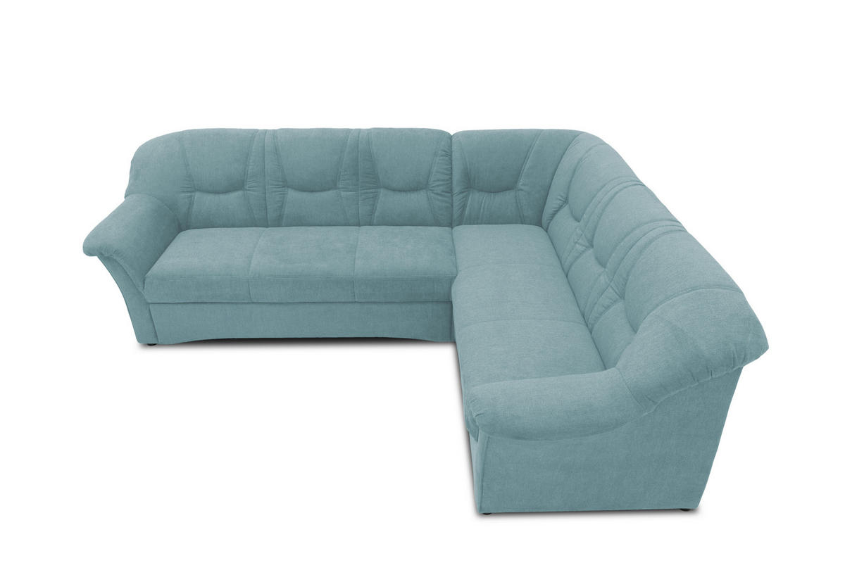 ECKSOFA Petrol Mikrofaser  - Petrol/Schwarz, KONVENTIONELL, Kunststoff/Textil (240/190cm) - MID.YOU