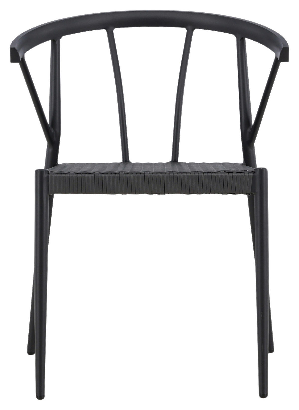 GARTENSTUHL-SET Aluminium Schwarz  - Schwarz, KONVENTIONELL, Kunststoff/Metall (47/79,5/49cm) - Gardenson