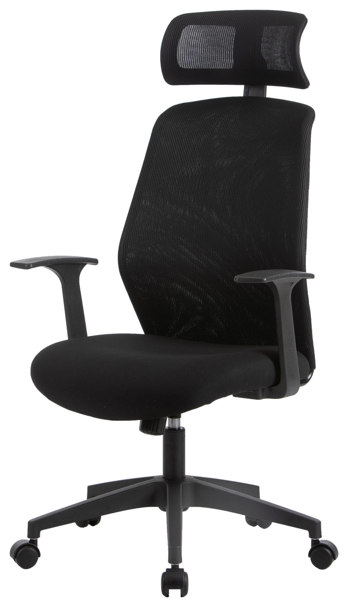 PISARNIŠKI STOL umetna masa, tekstil črna  - črna, Basics, umetna masa/tekstil (65/119-127/63cm) - Xora