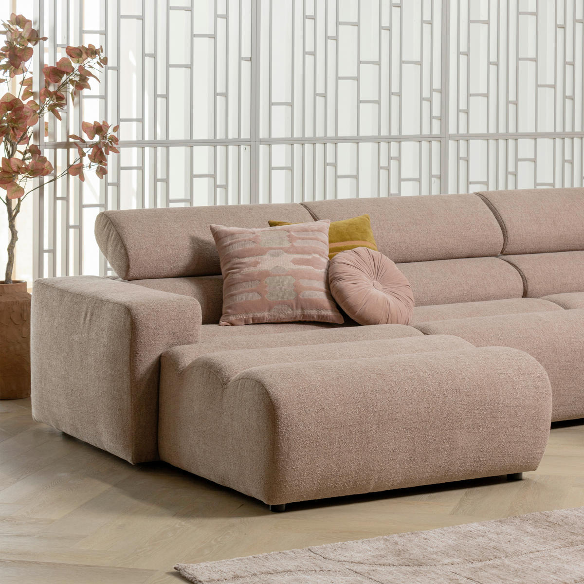 ZIERKISSENSET  45/45 cm   - Pink/Naturfarben, Basics, Textil (45/45cm) - Livetastic