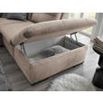 ECKSOFA Creme Mikrovelours  - Creme/Schwarz, KONVENTIONELL, Kunststoff/Textil (265/217cm) - Carryhome