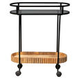 SERVIERWAGEN Mangoholz Braun  - Schwarz/Braun, Design, Glas/Holz (70/30/86cm) - Landscape