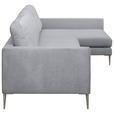 ECKSOFA Grau Chenille  - Silberfarben/Grau, KONVENTIONELL, Textil/Metall (284/143cm) - Carryhome
