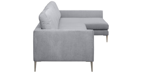 ECKSOFA Grau Chenille - Silberfarben/Grau, KONVENTIONELL, Textil/Metall (284/143cm) - Carryhome