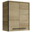 HÄNGESCHRANK 60/70/33 cm  - Eichefarben/Schwarz, Natur, Glas/Holzwerkstoff (60/70/33cm) - Xora