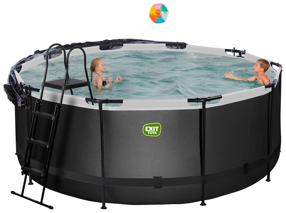POOL 360/122 cm  - Anthrazit, Konventionell, Kunststoff/Metall (360/122cm) - EXIT Toys