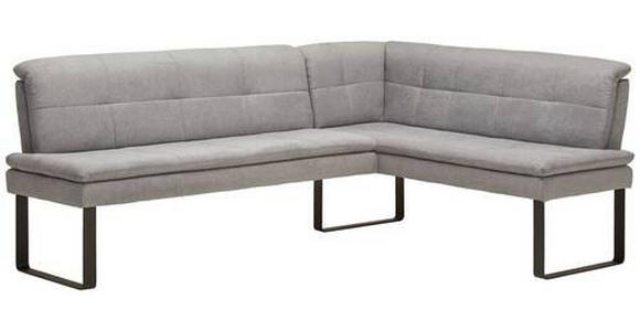 ECKBANK 233/174 cm Flachgewebe Grau Metall - Schwarz/Grau, Design, Textil/Metall (233/174cm) - Novel