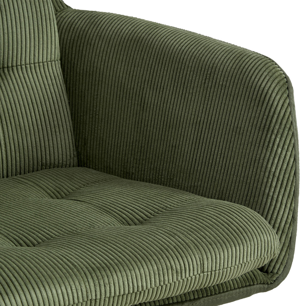 ARMLEHNSTUHL  in Eisen Cord, Samt, Webstoff  - Schwarz/Grün, LIFESTYLE, Textil/Metall (60/94/64cm) - MID.YOU