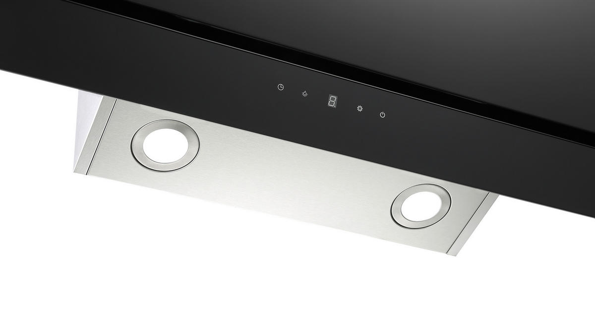 DUNSTABZUGSHAUBE CH77060SA  - Schwarz, Trend, Glas/Metall (60/74,3-112,3/31,3cm) - Respekta