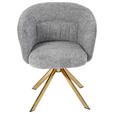ARMLEHNSTUHL  Sitzfläche 360° drehbar Mikrofaser  Grau, Goldfarben  - Goldfarben/Grau, Design, Textil/Metall (65.5/82/61.5cm) - Hom`in