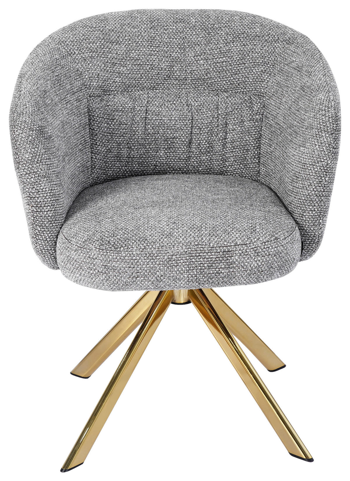 ARMLEHNSTUHL  Sitzfläche 360° drehbar Mikrofaser  Grau, Goldfarben  - Goldfarben/Grau, Design, Textil/Metall (65.5/82/61.5cm) - Hom`in
