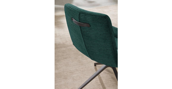 ARMLEHNSTUHL  in Cord  - Schwarz/Grün, Design, Textil/Metall (61/88/66cm) - Dieter Knoll