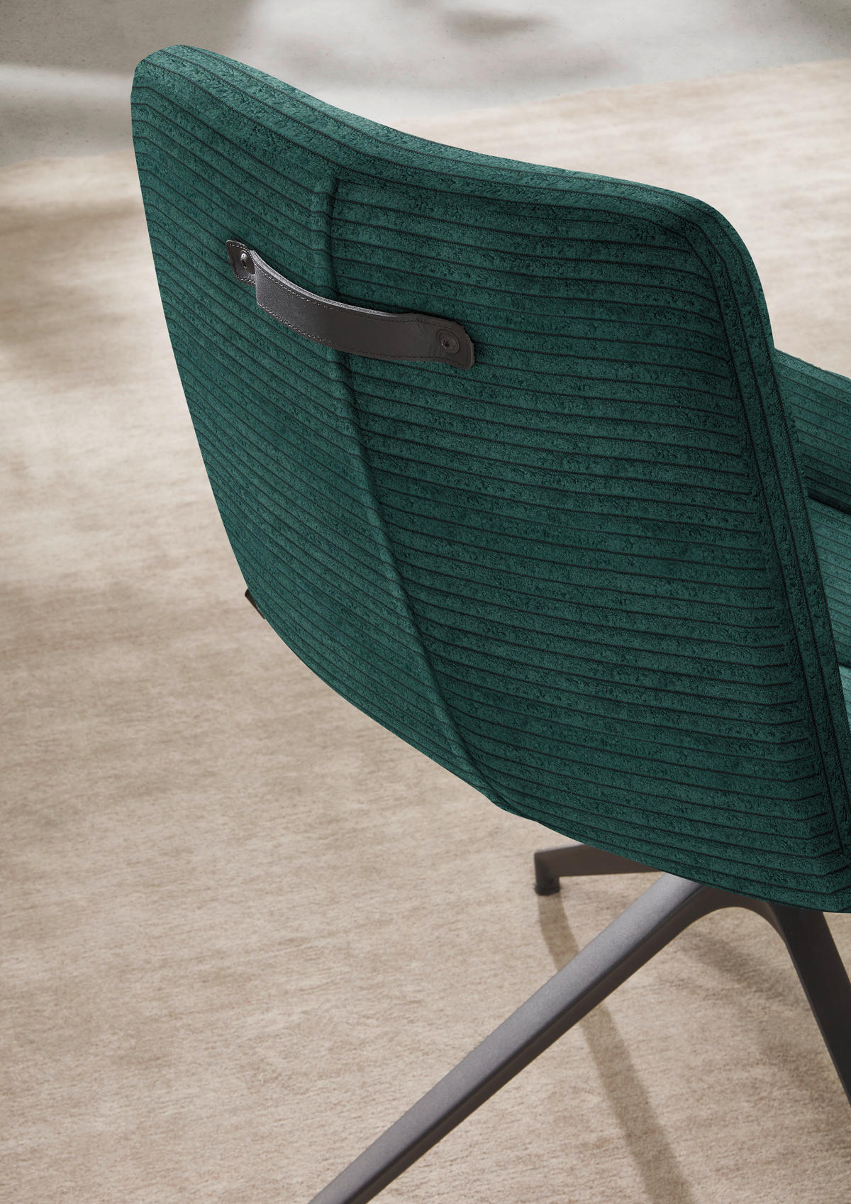 ARMLEHNSTUHL  in Cord  - Schwarz/Grün, Design, Textil/Metall (61/88/66cm) - Dieter Knoll