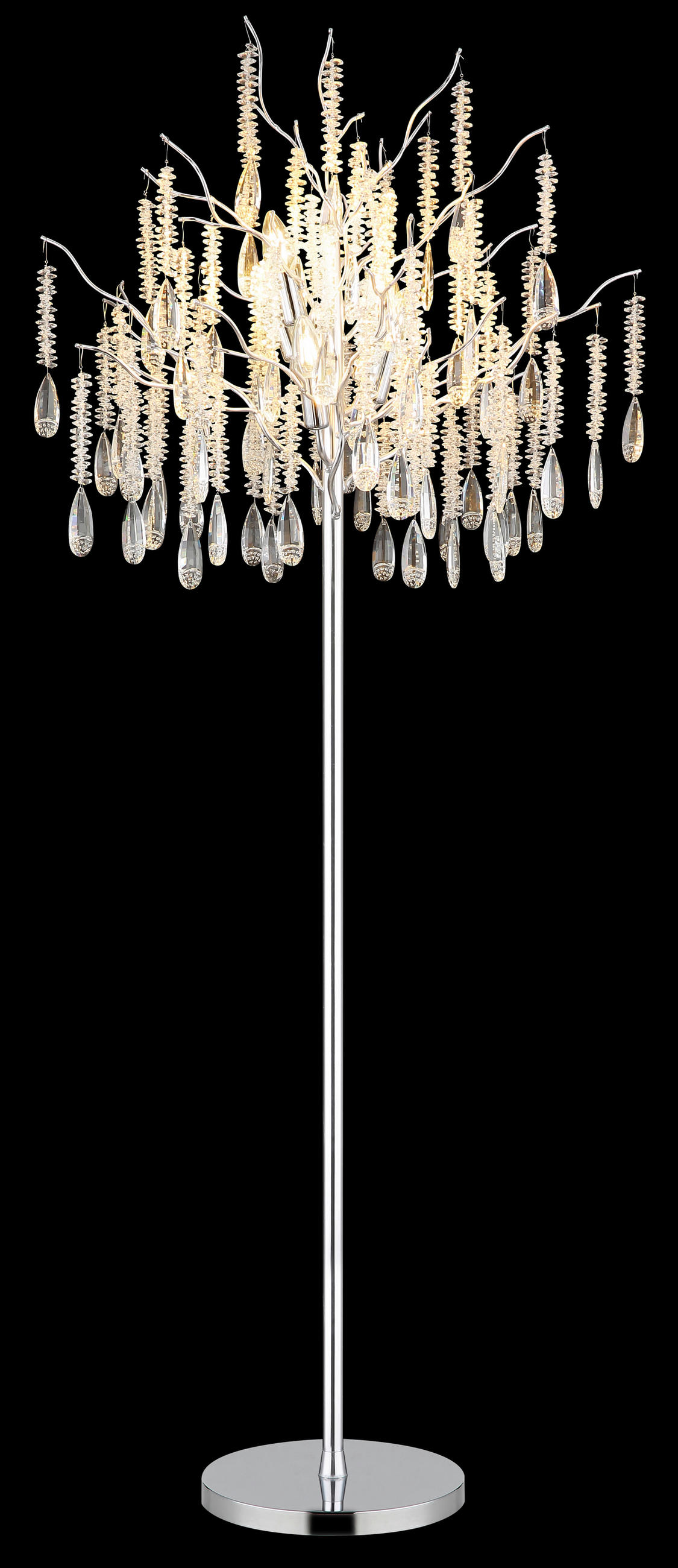 STEHLEUCHTE 55/165 cm    - Klar/Silberfarben, KONVENTIONELL, Glas/Kunststoff (55/165cm) - Globo