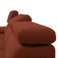 ECKSOFA in Velours Rostfarben  - Rostfarben/Schwarz, Design, Textil/Metall (295/187cm) - Novel