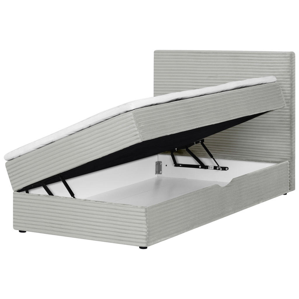 Thumbnail - Boxxx Boxbett, Hellgrau, Textil, H3, 7-Zonen, Höhe ca. 19,5 cm, 120x200 cm, Oeko-Tex® Standard 100, Bettkasten, Matratze...