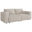SCHLAFSOFA Cord Creme  inkl. Zierkissen, Bettkasten, Schlaffunktion  - Creme/Schwarz, MODERN, Kunststoff/Textil (250/68/104cm) - Xora