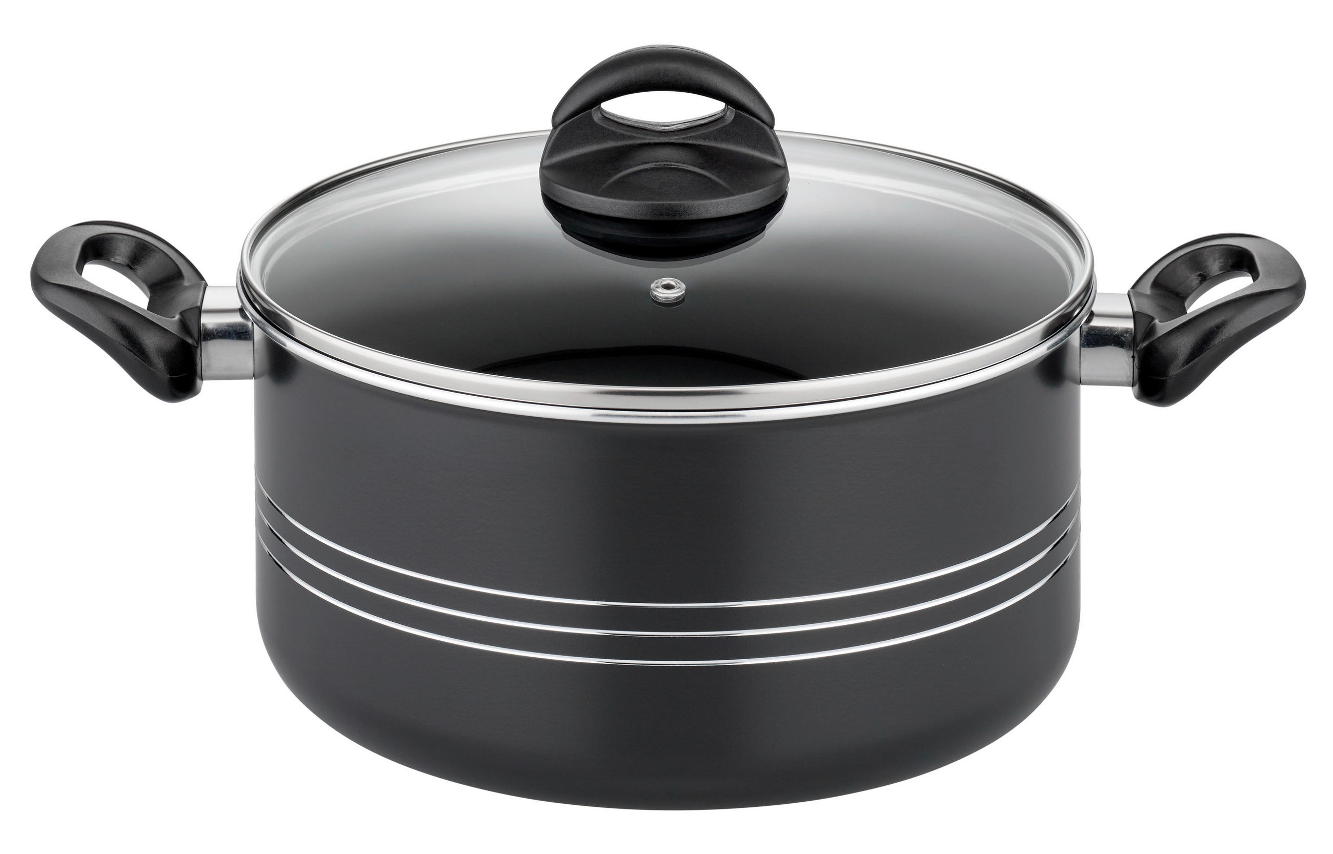 KOCHTOPFSET MILANO NERO 6-teilig  - Schwarz, Basics, Metall - GSW