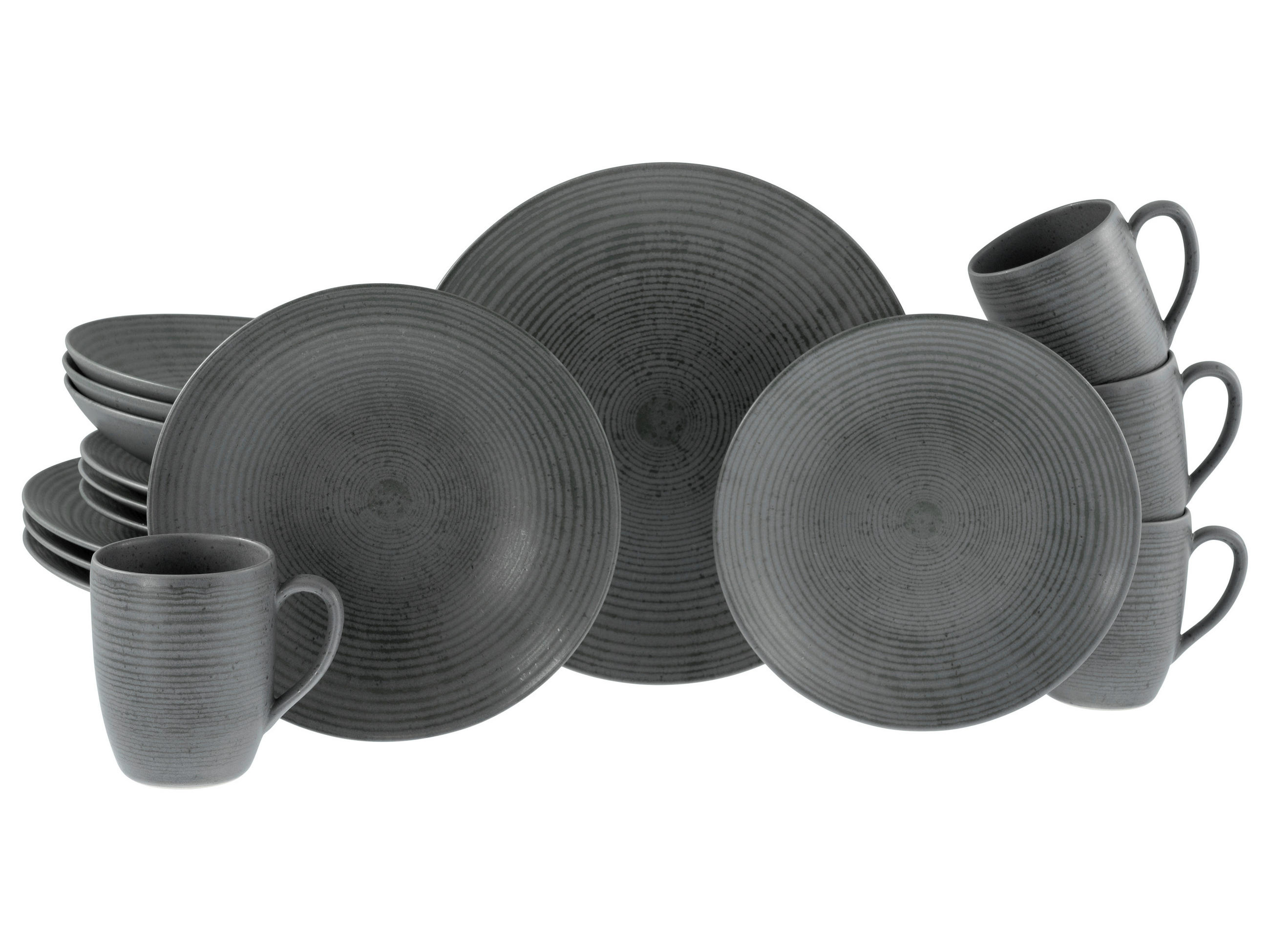KOMBISERVICE 16-teilig  - Anthrazit, Design, Keramik - Creatable