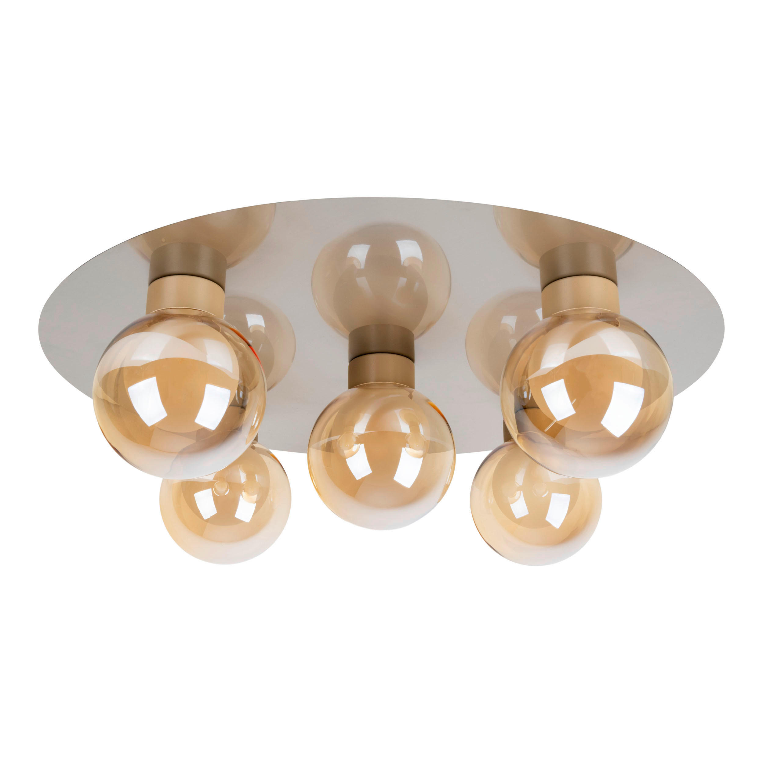 DECKENLEUCHTE 5er Deckenleuchte DONIKA 43/16,5 cm   - Weiß, Trend, Glas/Metall (43/16,5cm) - Näve