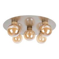 DECKENLEUCHTE 5er Deckenleuchte DONIKA 43/16,5 cm   - Weiß, Trend, Glas/Metall (43/16,5cm) - Näve