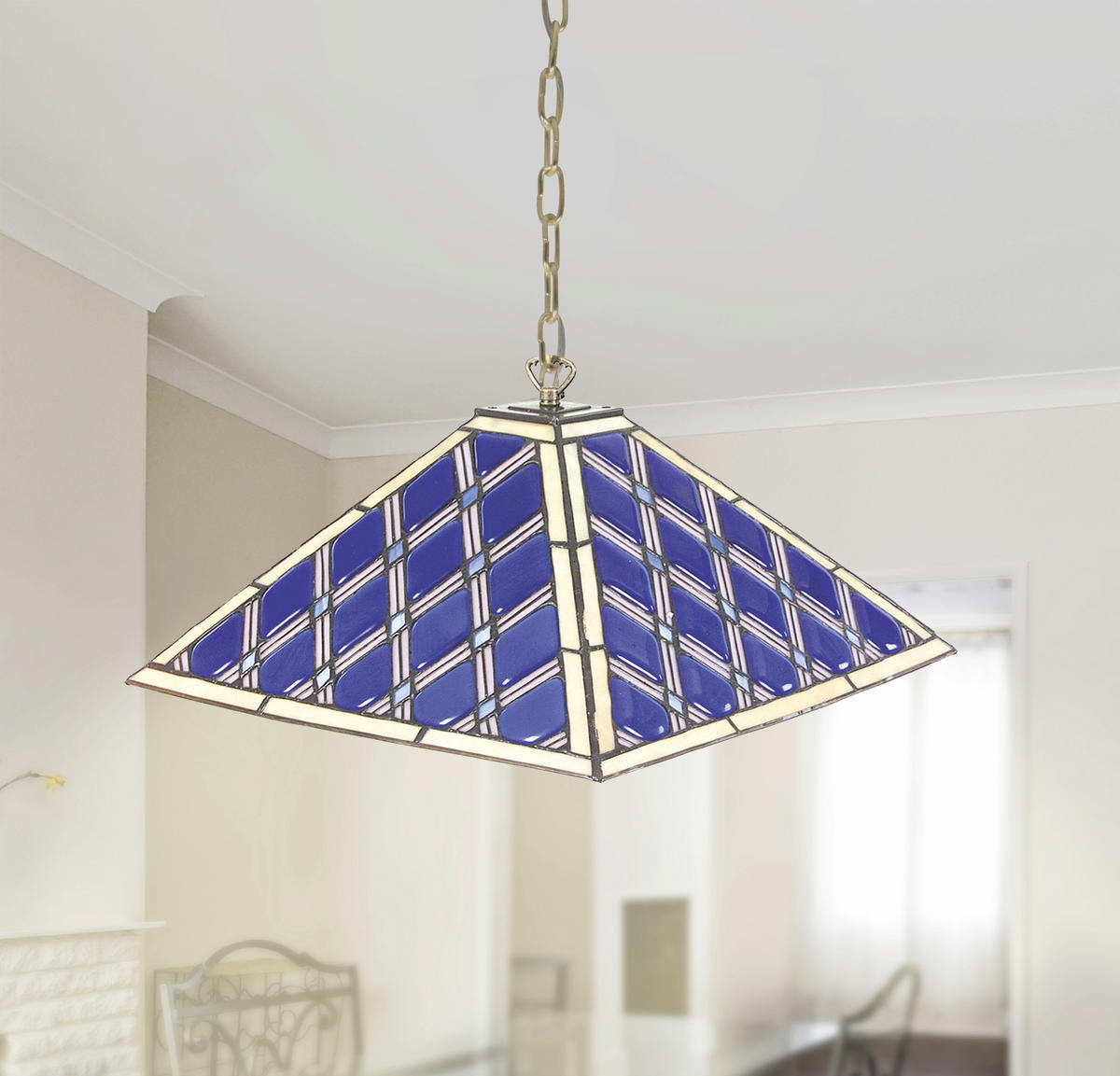 HÄNGELEUCHTE 40/40/111 cm  - Blau, Natur, Glas/Metall (40/40/111cm) - Näve