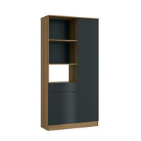 BUFFET 100/200/41 cm  in Schwarz, Eichefarben  - Eichefarben/Schwarz, Basics, Holzwerkstoff/Metall (100/200/41cm) - MID.YOU