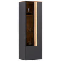 HÄNGEVITRINE Anthrazit, Eichefarben  45,6/139,4/36 cm  - Eichefarben/Anthrazit, Design, Glas/Holzwerkstoff (45,6/139,4/36cm) - Dieter Knoll