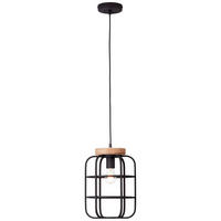 HÄNGELEUCHTE 25/147 cm    - Schwarz/Braun, Design, Holz/Metall (25/147cm) - Brilliant