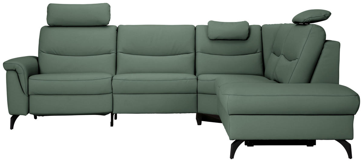 ECKSOFA  in Echtleder Waldgrün  280/249 cm  - Waldgrün/Anthrazit, Design, Leder/Metall (280/249cm) - Himolla Komfortklass