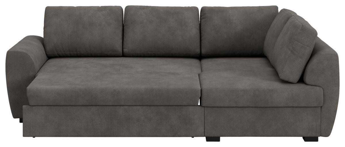 KUTNA GARNITURA tekstil  siva   - siva/crna, Trend, tekstil/plastika (253/154cm) - MID.YOU