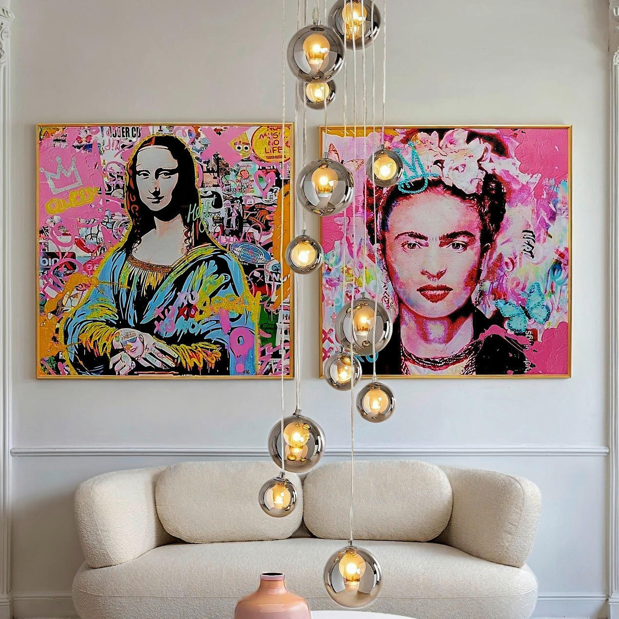 BILD Blumen, Frauen  - Goldfarben/Multicolor, Design, Glas/Kunststoff (100/100cm) - Kare-Design