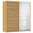 SCHWEBETÜRENSCHRANK  in Eichefarben  - Eichefarben, Design, Glas/Holzwerkstoff (201/223/68cm) - Novel