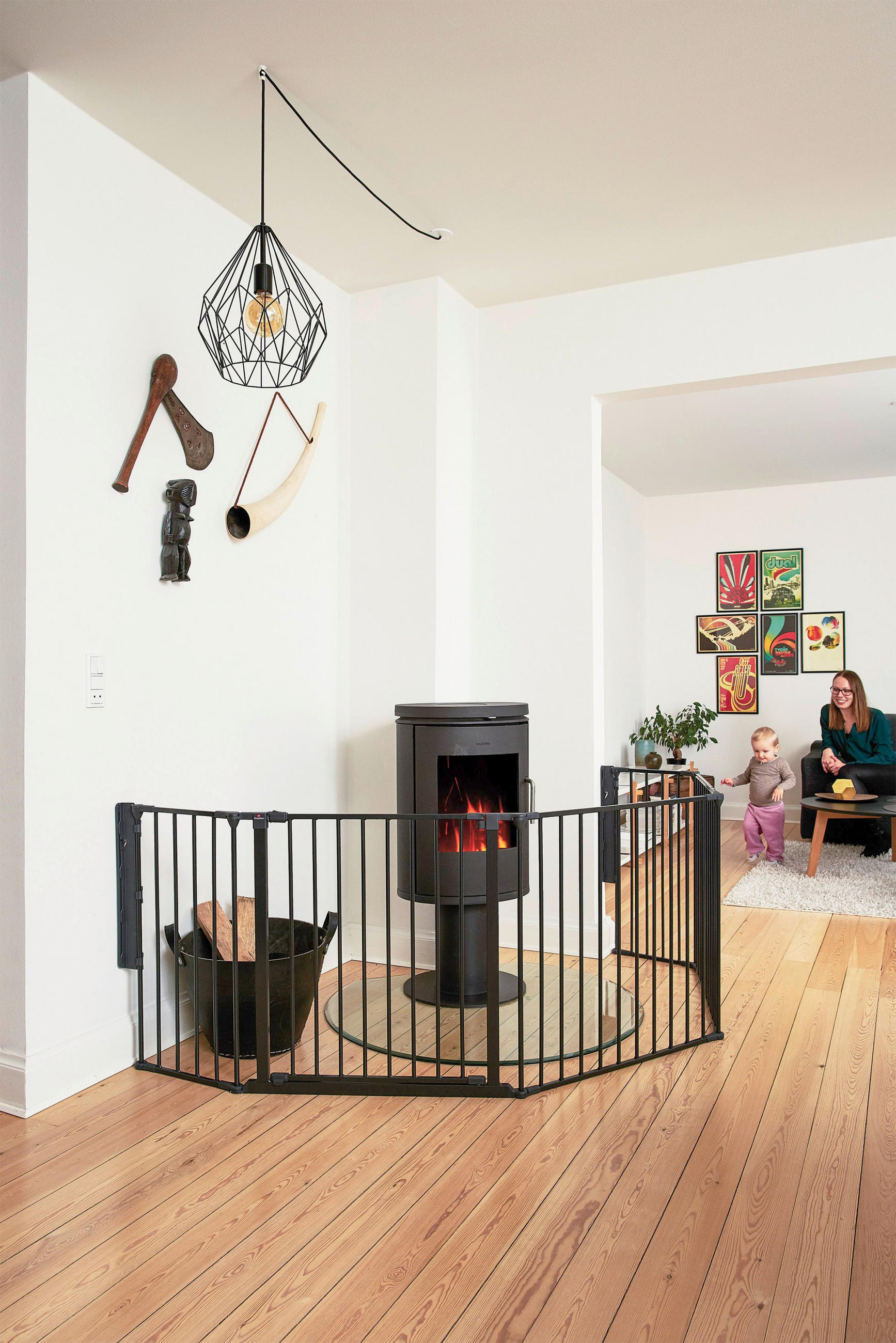 Thumbnail - Baby Dan Kaminschutzgitter Olaf, Schwarz, Kunststoff, Metall, 278x70.5 cm, BPA-frei, Europäischer Sicherheitsstandard, C...