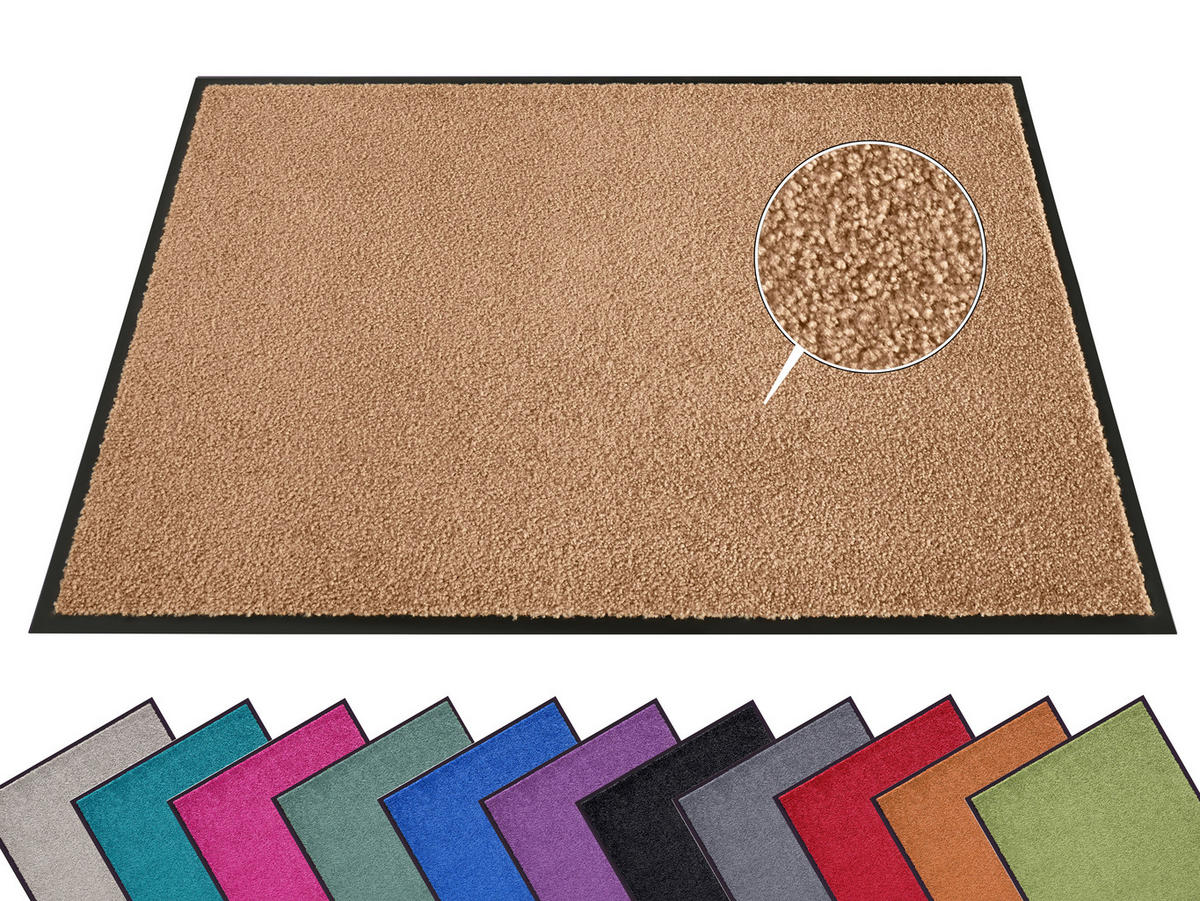 SCHMUTZFANGMATTE  90/150 cm  Hellbraun  - Hellbraun, Basics, Kunststoff/Textil (90/150cm)