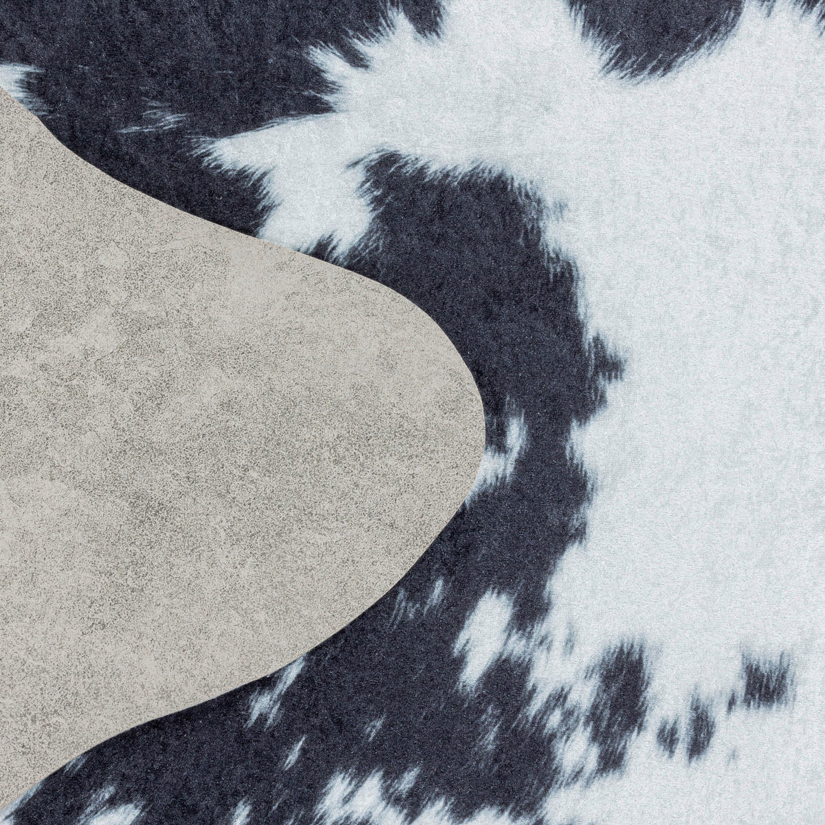 FELLTEPPICH 100/135 cm Etosha  - Schwarz/Weiß, Design, Leder/Textil (100/135cm) - Novel