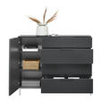 SIDEBOARD  in 135/101/40,5 cm  - Anthrazit/Alufarben, Design, Glas/Holzwerkstoff (135/101/40,5cm) - Voleo
