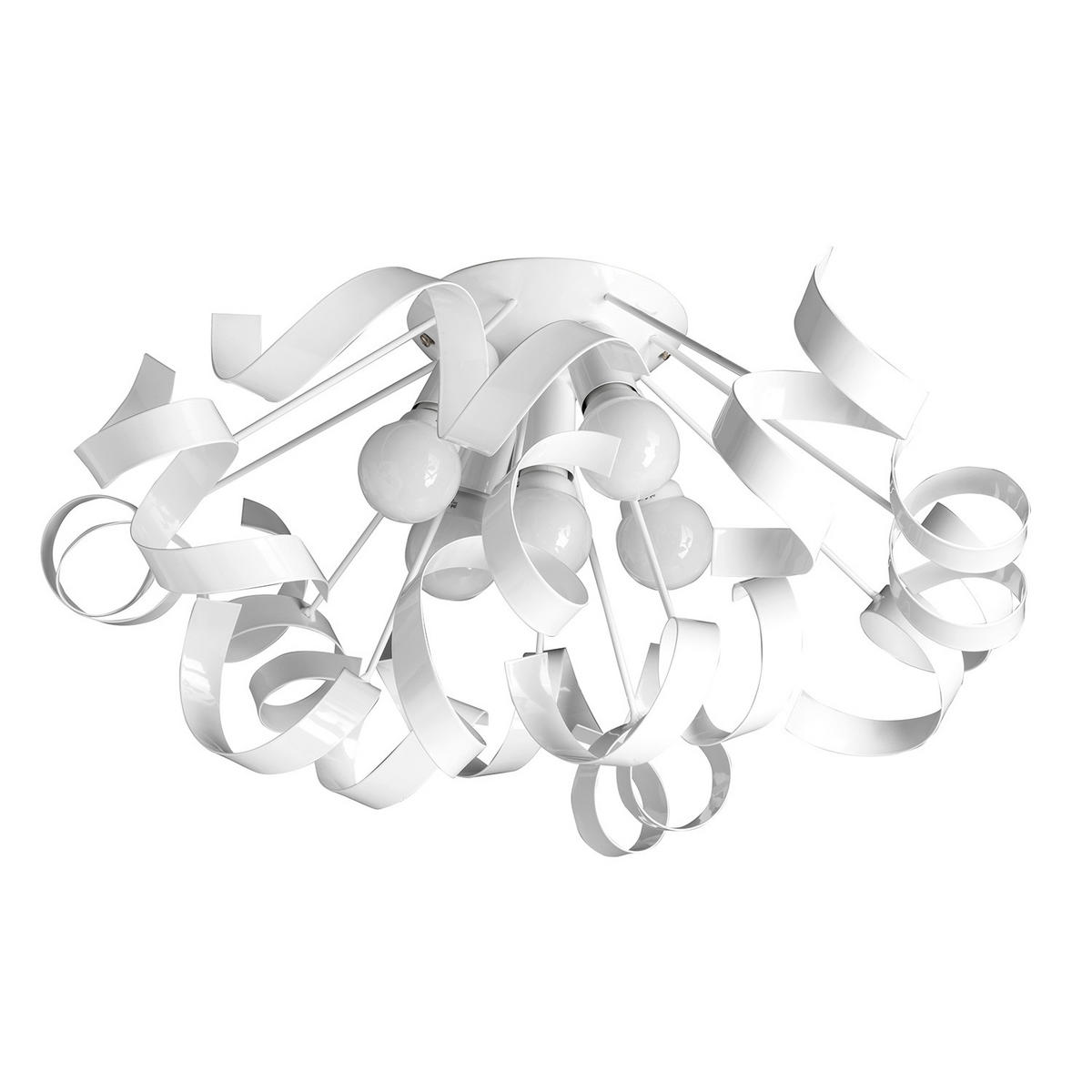 STROPNÍ SVÍTIDLO, 60/30 cm  - bílá, Design, kov (60/30cm)